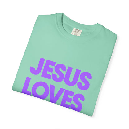 Jesus Loves You T-Shirt — Bold Purple Faith Tee