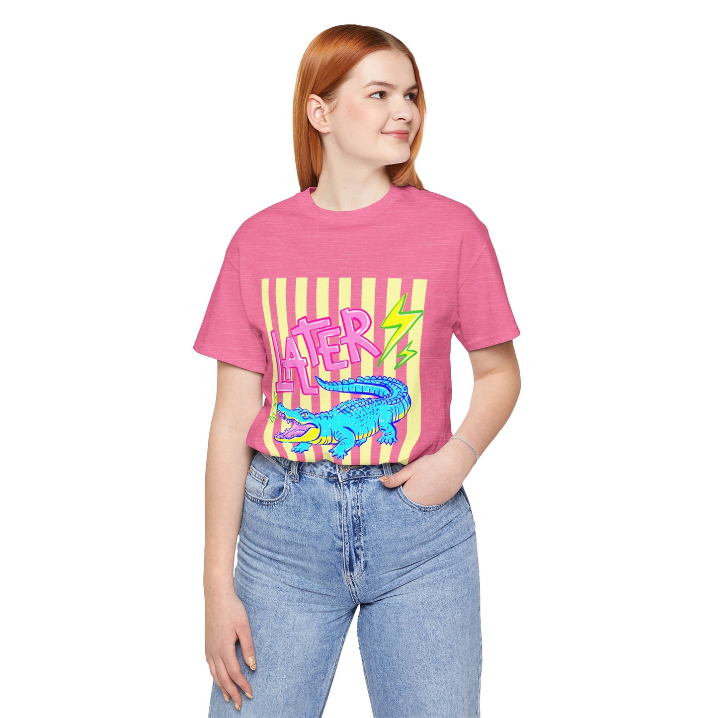 Later Alligator/After While Crocodile Tee — Retro Neon Graphic T-Shirt