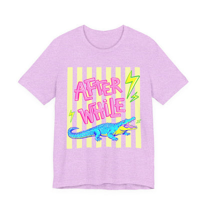 After While Crocodile Tee — Retro Neon Alligator Graphic T-Shirt