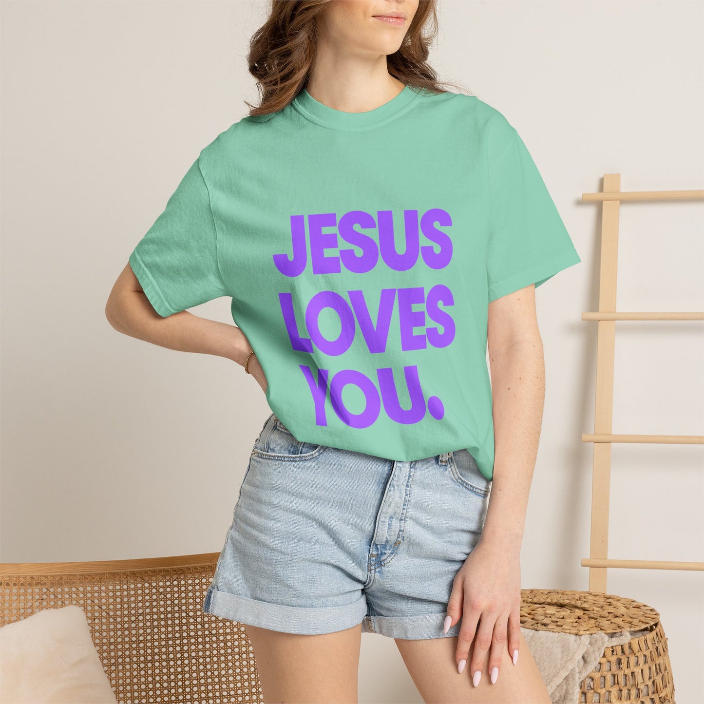 Jesus Loves You T-Shirt — Bold Purple Faith Tee