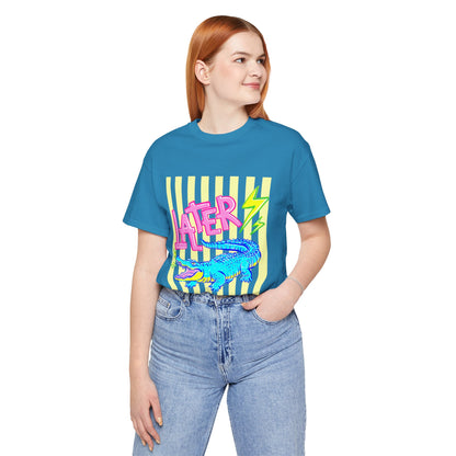 Later Alligator/After While Crocodile Tee — Retro Neon Graphic T-Shirt