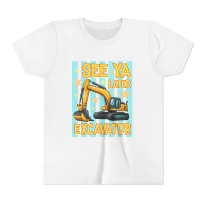 See Ya Later Excavator Youth Tee – Cute Construction Truck Shirt for Kids