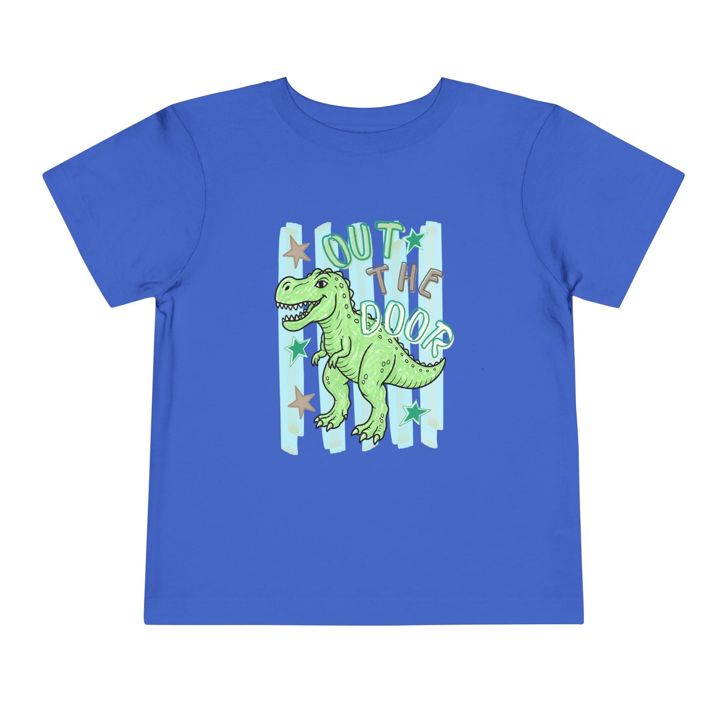 Toddler Tee - "Out the Door" Green Dino Graphic