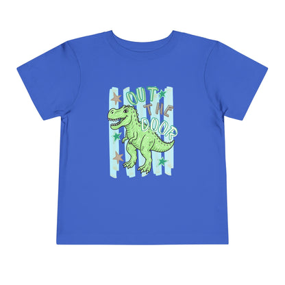 Toddler Tee - "Out the Door" Green Dino Graphic
