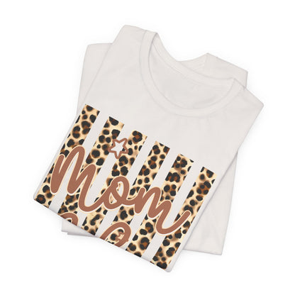 Mom Life Leopard Stripe Tee — "Mom Life" Graphic T-Shirt