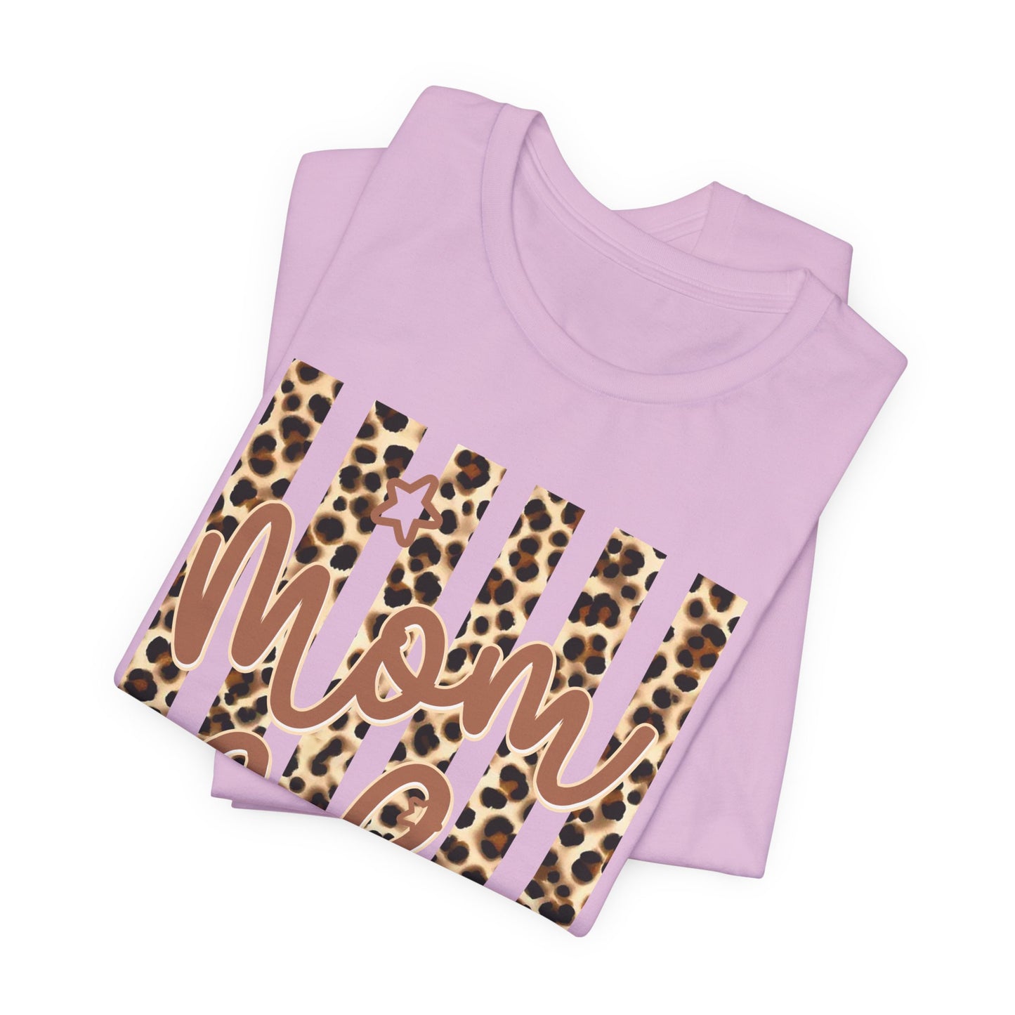 Mom Life Leopard Stripe Tee — "Mom Life" Graphic T-Shirt