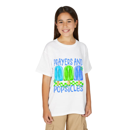 Youth T-Shirt — "Prayers and Popsicles" Kids Faith Summer Tee