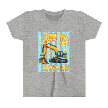 See Ya Later Excavator Youth Tee – Cute Construction Truck Shirt for Kids