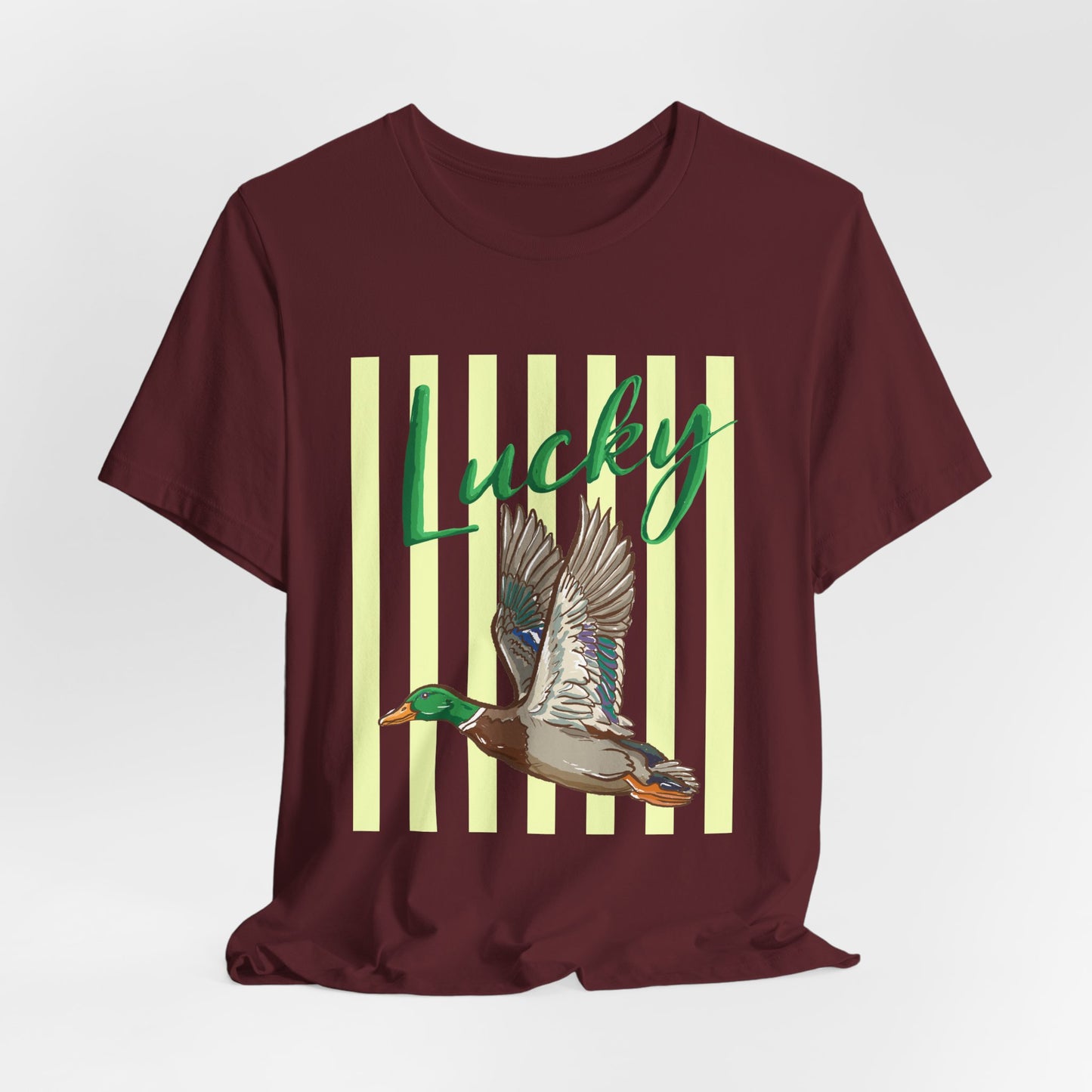 Lucky Mallard Duck Graphic Tee — Casual Nature T-Shirt for Outdoors & St. Patrick’s Day