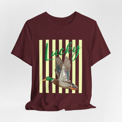 Lucky Mallard Duck Graphic Tee — Casual Nature T-Shirt for Outdoors & St. Patrick’s Day