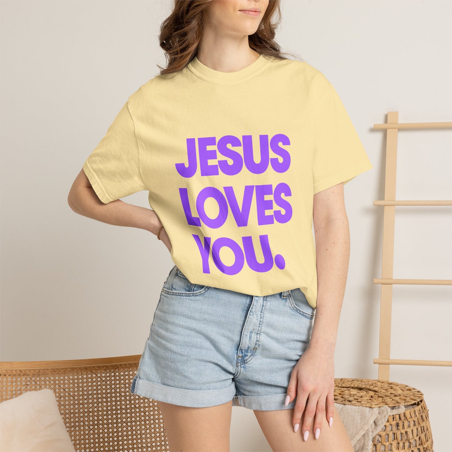 Jesus Loves You T-Shirt — Bold Purple Faith Tee