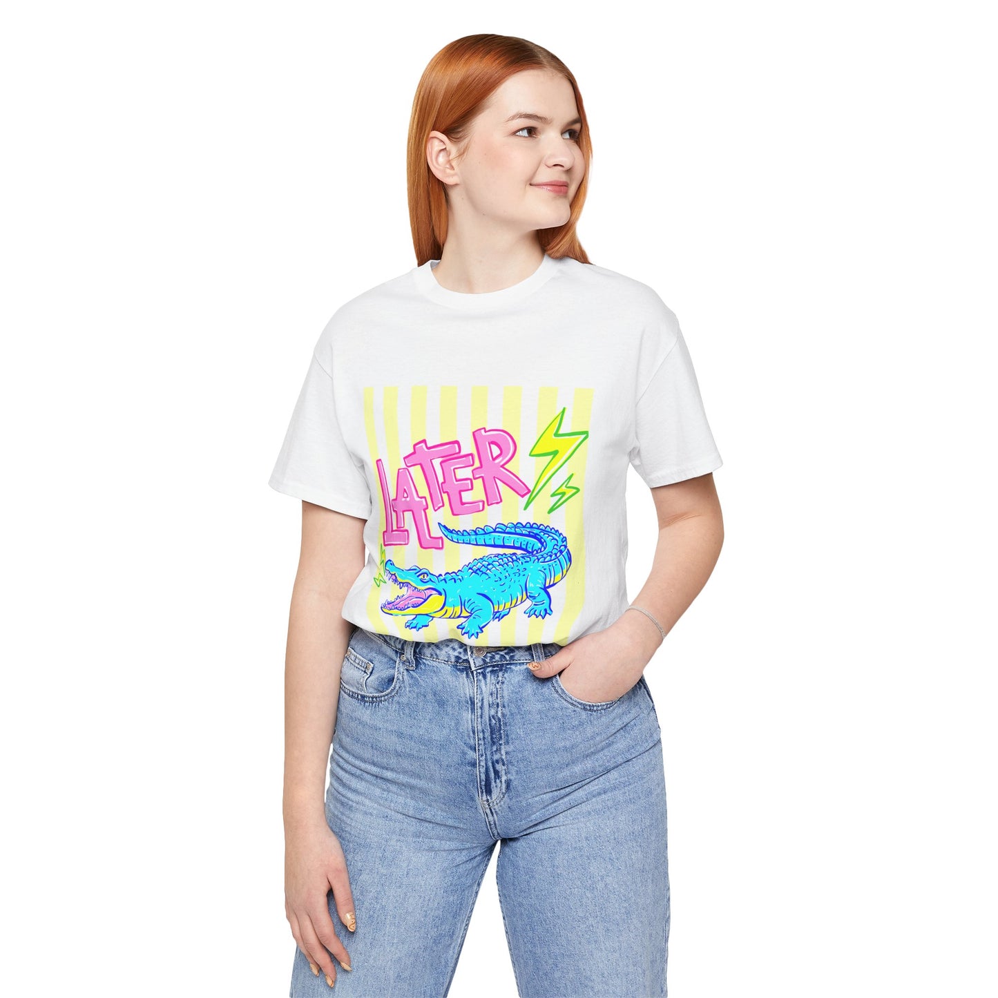 Later Alligator/After While Crocodile Tee — Retro Neon Graphic T-Shirt