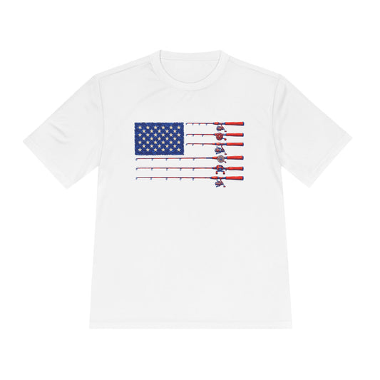 American Fishing Flag Tee — Patriotic Bass Fishing Shirt