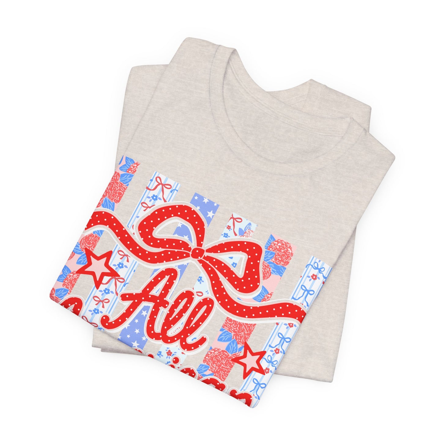 All American Girl T-Shirt — Patriotic Fourth of July Tee with Stars & Stripes