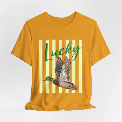 Lucky Mallard Duck Graphic Tee — Casual Nature T-Shirt for Outdoors & St. Patrick’s Day