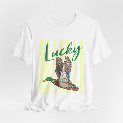 Lucky Mallard Duck Graphic Tee — Casual Nature T-Shirt for Outdoors & St. Patrick’s Day