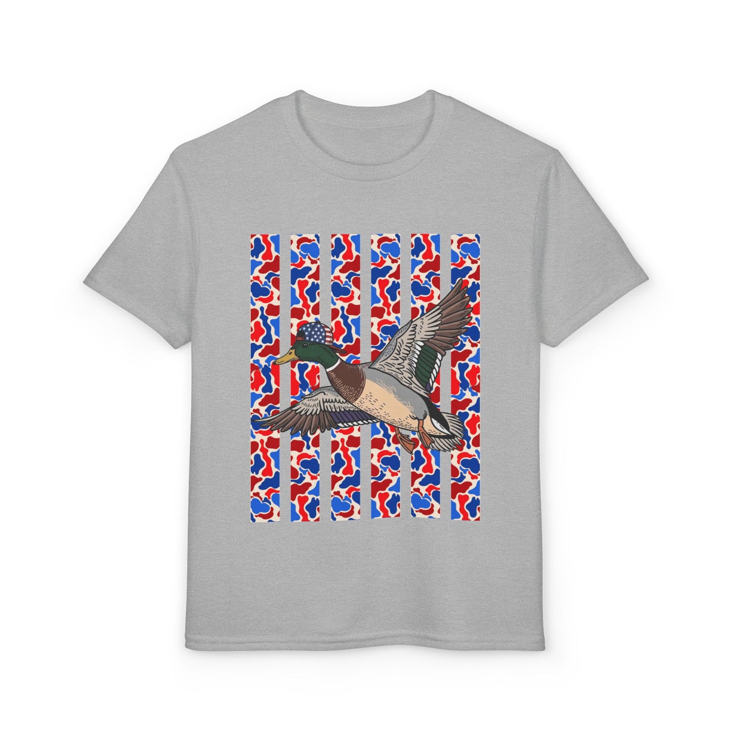 Youth T-Shirt — Red, White & Blue Flying Duck Graphic