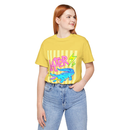 Later Alligator/After While Crocodile Tee — Retro Neon Graphic T-Shirt