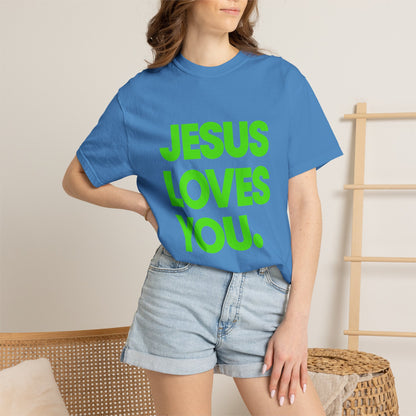 Jesus Loves You T-Shirt — Bold Neon Christian Faith Tee