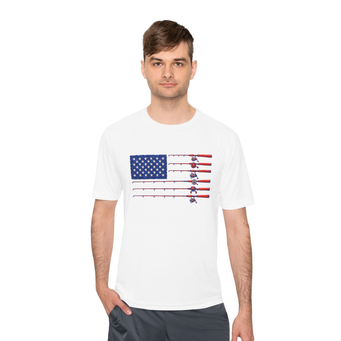 American Fishing Flag Tee — Patriotic Bass Fishing Shirt