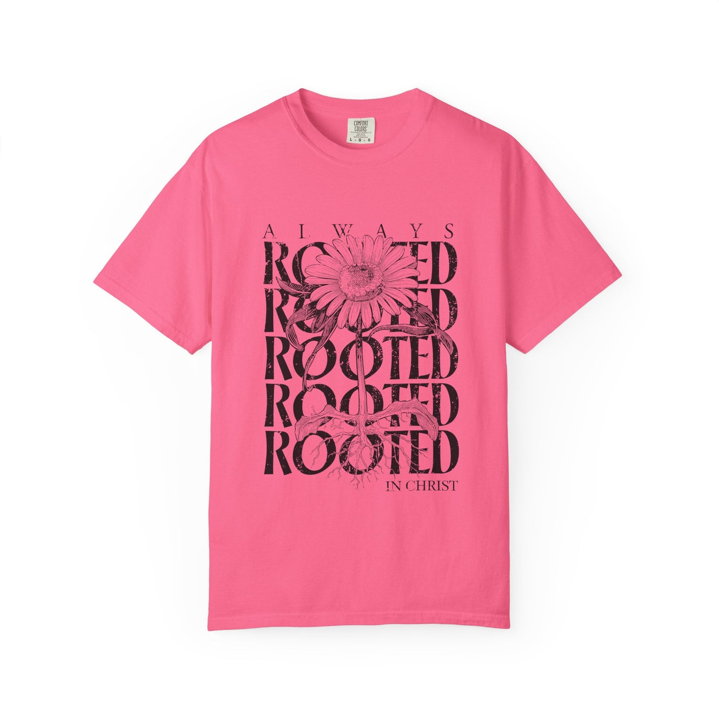 Rooted in Christ Floral T-Shirt — Faith-Based Daisy Graphic Tee