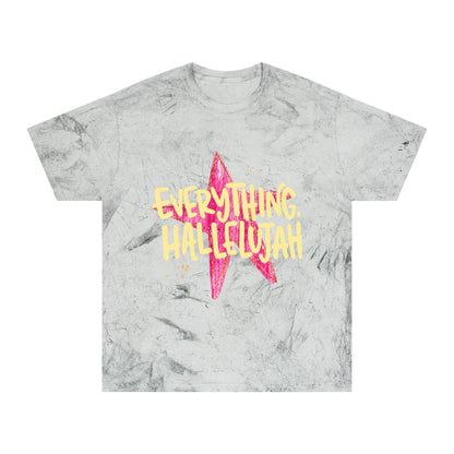 Everything Hallelujah Tie-Dye T-Shirt — Retro Pink Star Graphic