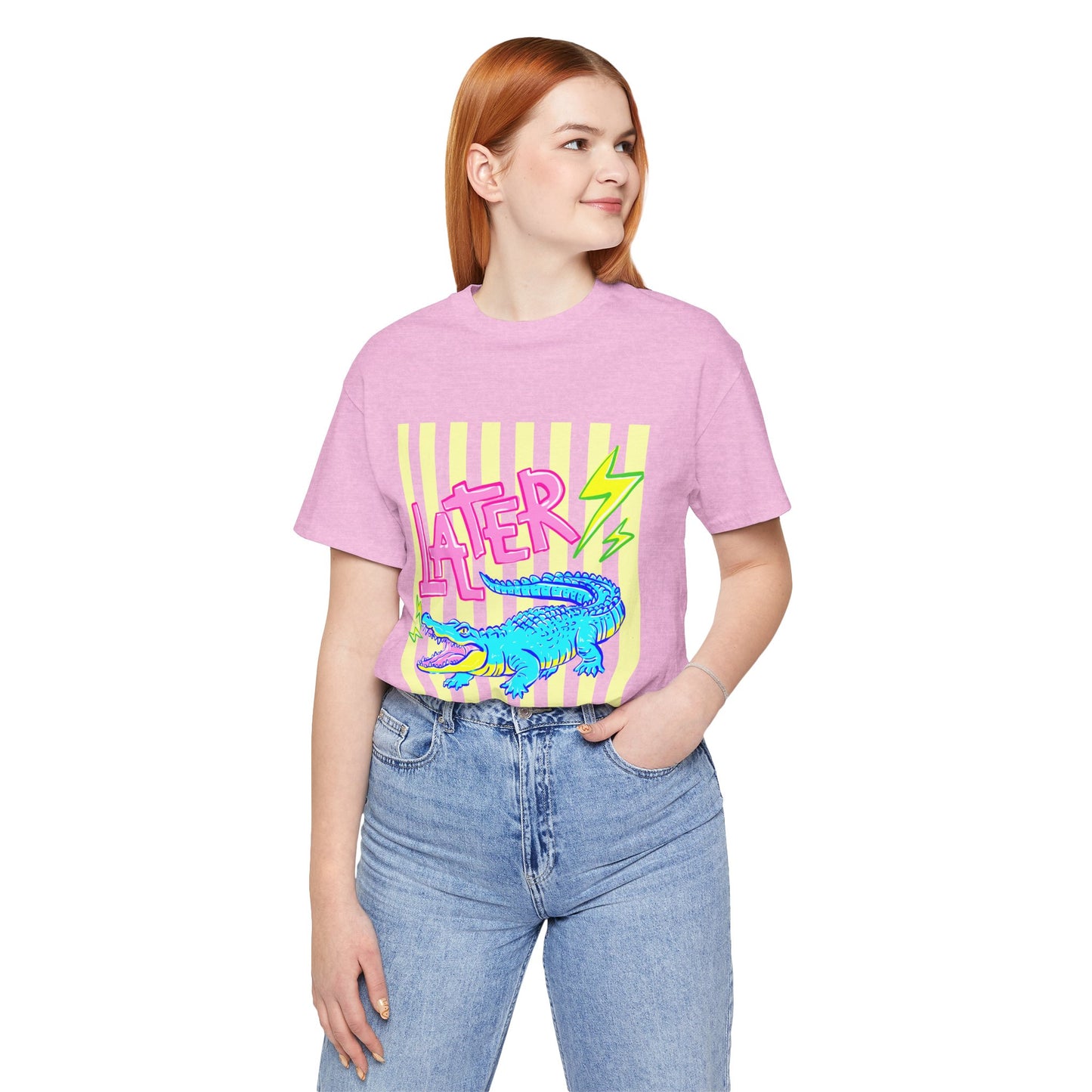 Later Alligator/After While Crocodile Tee — Retro Neon Graphic T-Shirt