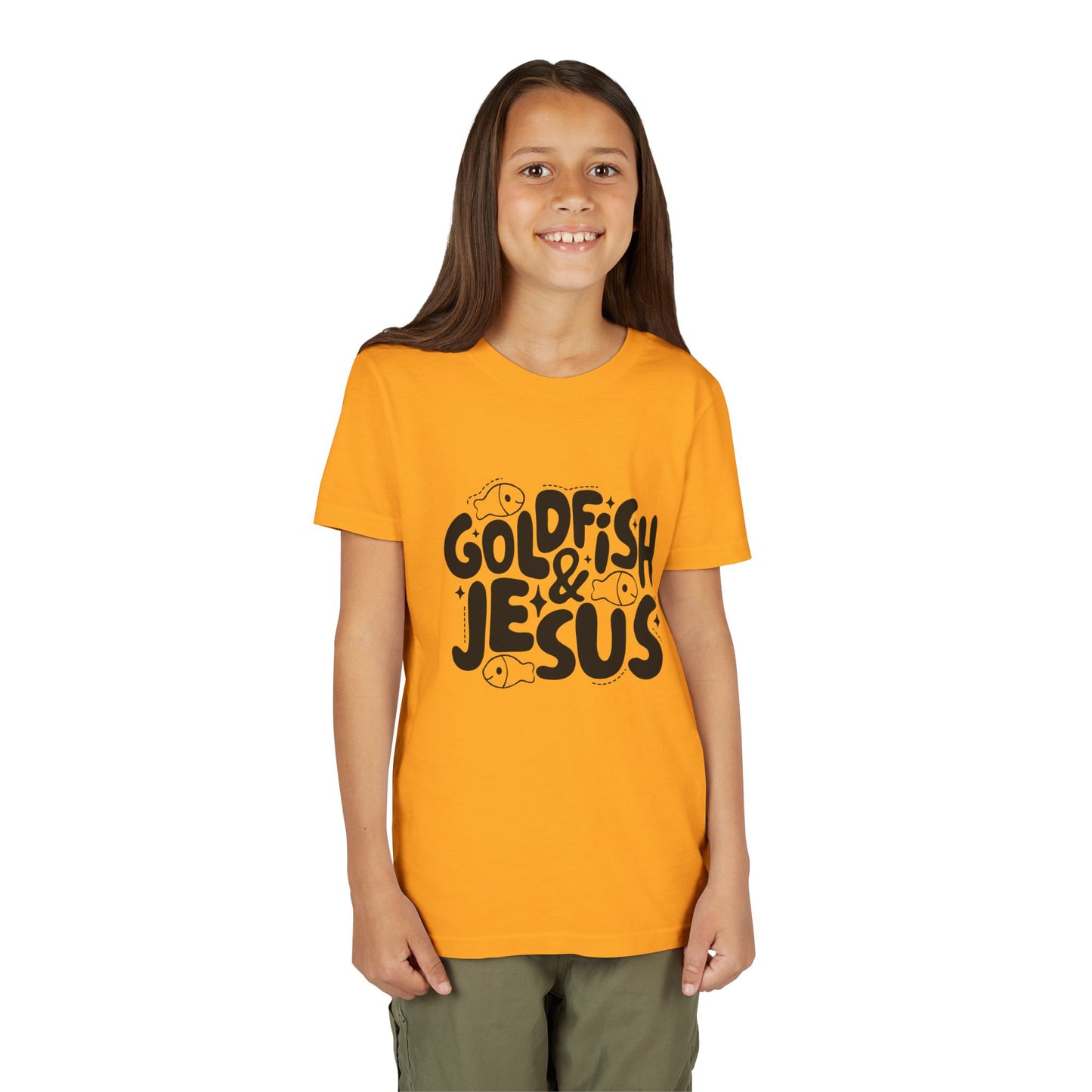 Youth Tee — 'Goldfish & Jesus' Cute Christian Kid T‑Shirt