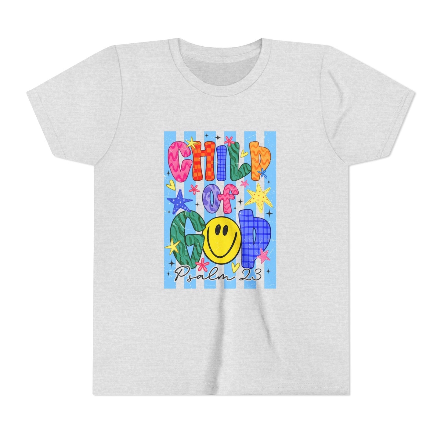 Child of God Youth T‑Shirt — Colorful Smiley Faith Tee