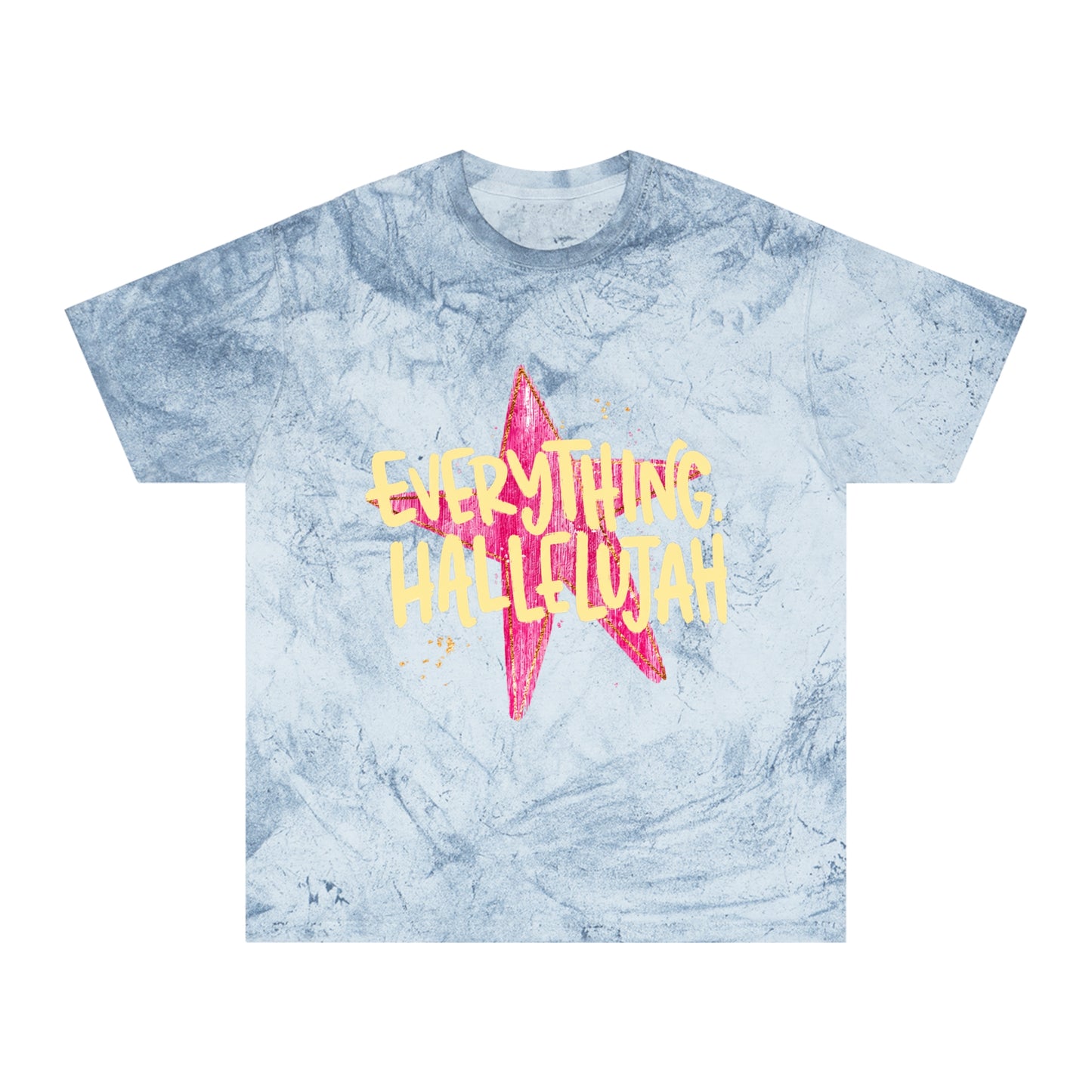 Everything Hallelujah Tie-Dye T-Shirt — Retro Pink Star Graphic