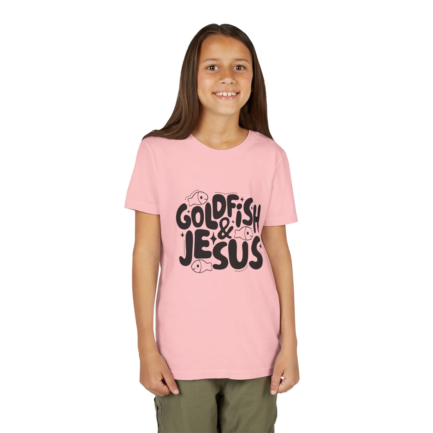 Youth Tee — 'Goldfish & Jesus' Cute Christian Kid T‑Shirt
