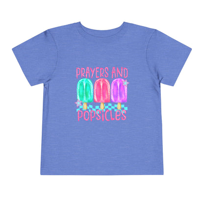 Toddler Tee — "Prayers and Popsicles" Watercolor Popsicle Faith Shirt