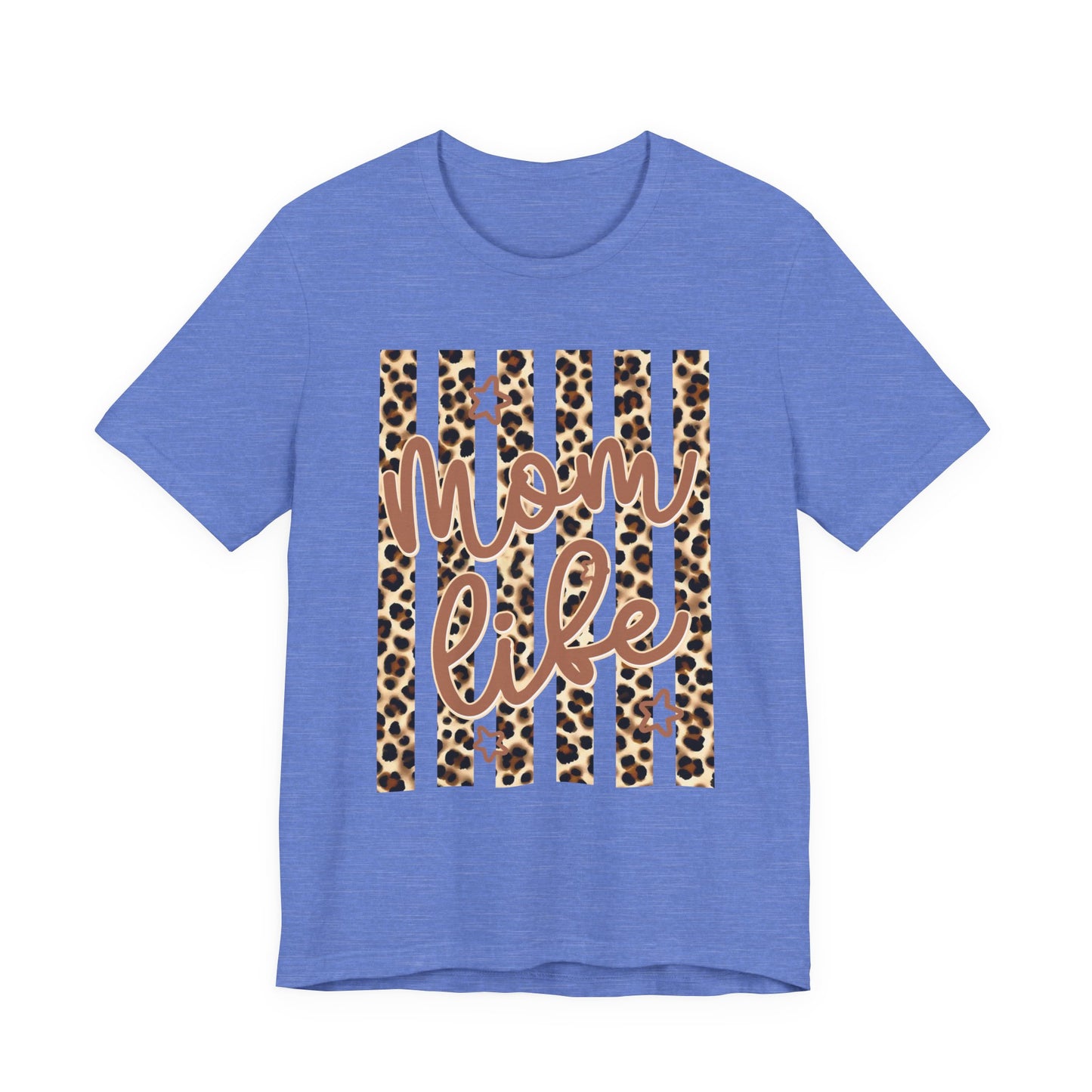 Mom Life Leopard Stripe Tee — "Mom Life" Graphic T-Shirt