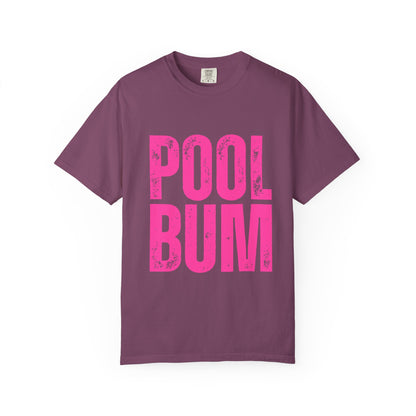 Pool Bum T-Shirt — Vintage Pink Graphic Tee for Pool Lovers