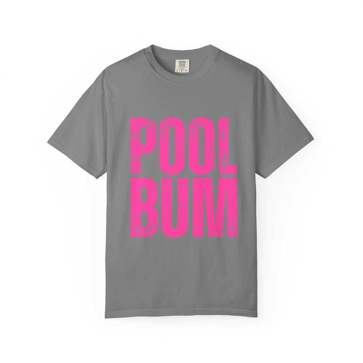 Pool Bum T-Shirt — Vintage Pink Graphic Tee for Pool Lovers
