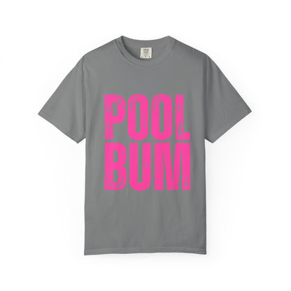 Pool Bum T-Shirt — Vintage Pink Graphic Tee for Pool Lovers