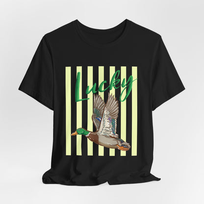 Lucky Mallard Duck Graphic Tee — Casual Nature T-Shirt for Outdoors & St. Patrick’s Day