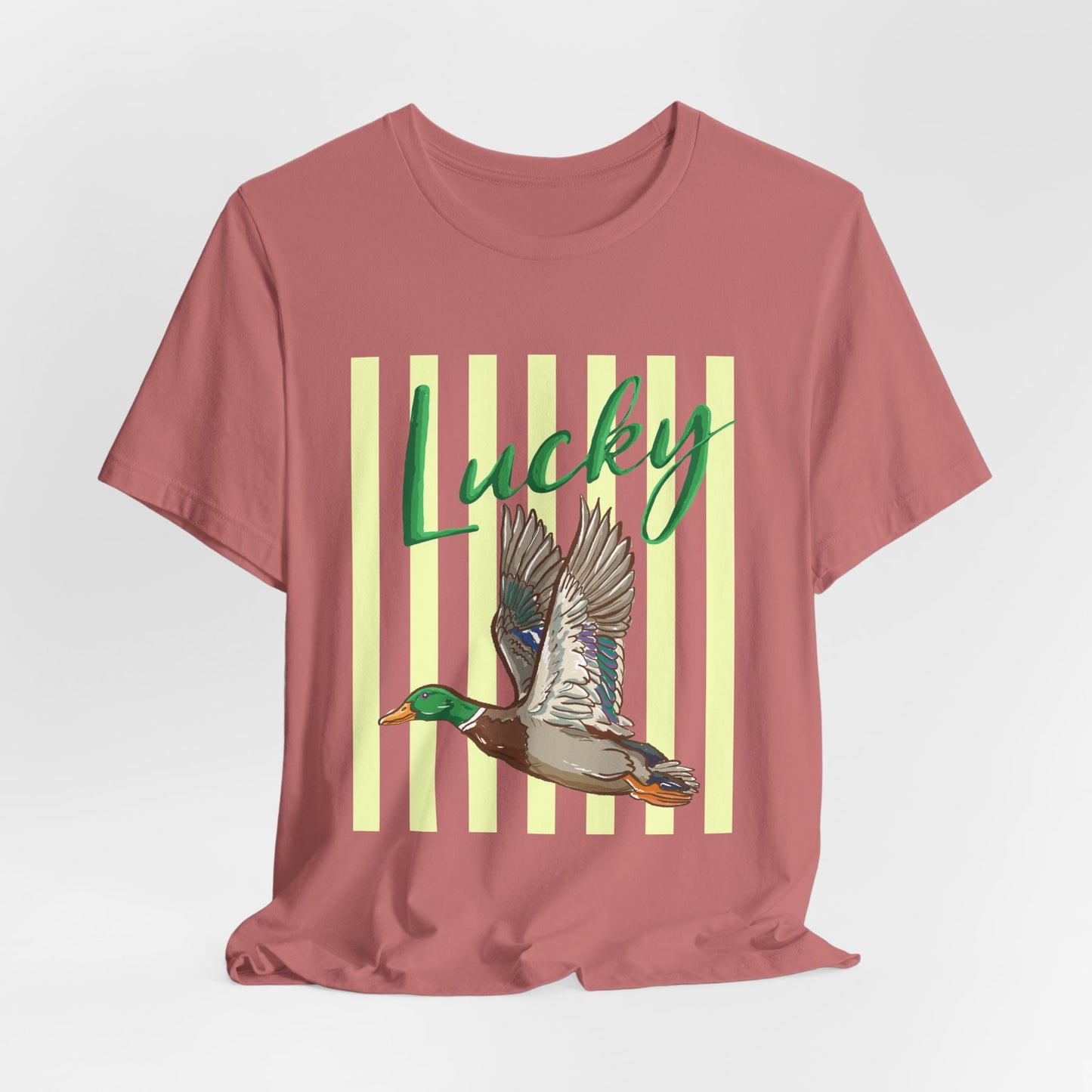 Lucky Mallard Duck Graphic Tee — Casual Nature T-Shirt for Outdoors & St. Patrick’s Day