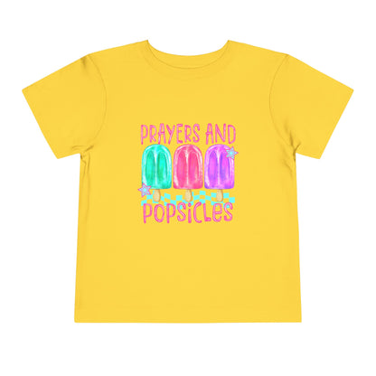 Toddler Tee — "Prayers and Popsicles" Watercolor Popsicle Faith Shirt