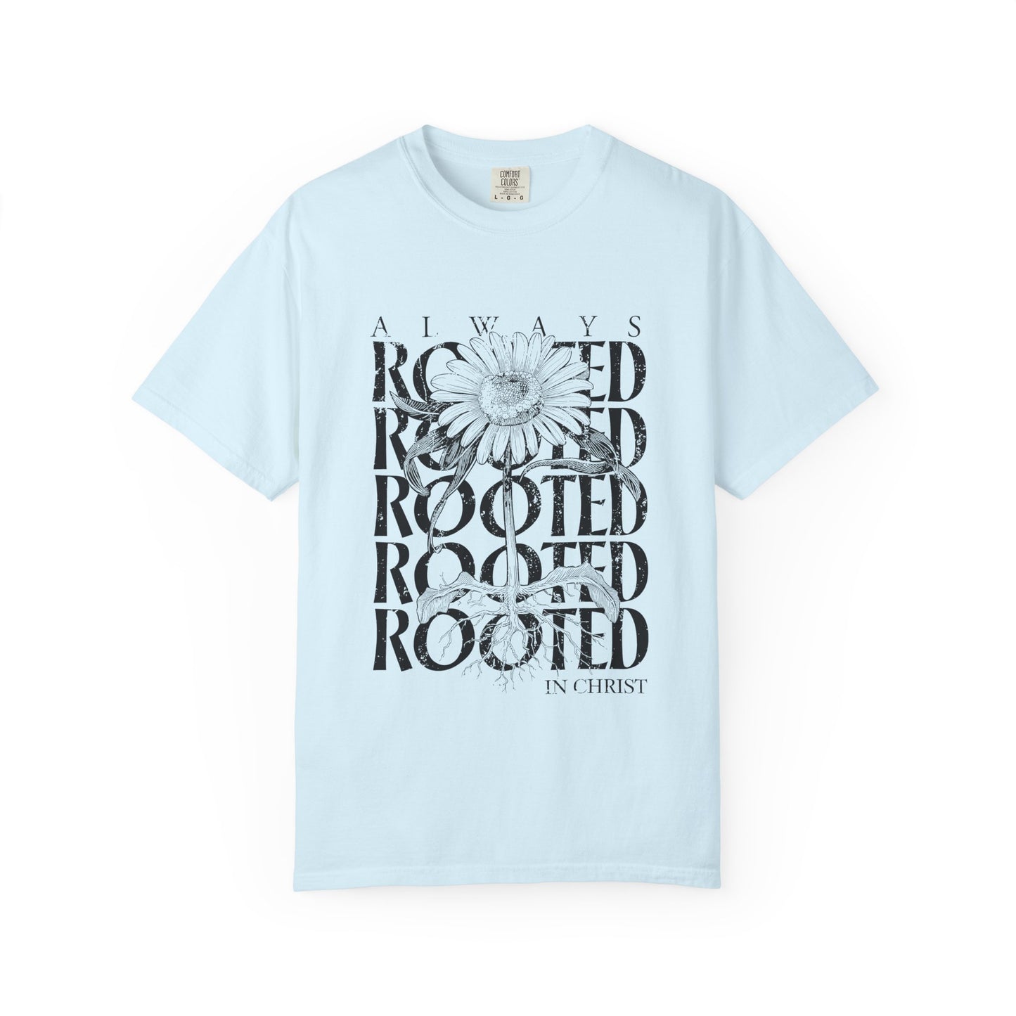 Rooted in Christ Floral T-Shirt — Faith-Based Daisy Graphic Tee