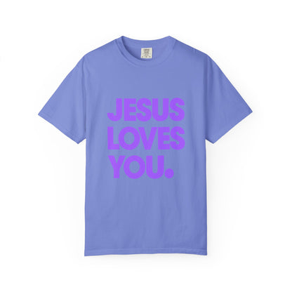 Jesus Loves You T-Shirt — Bold Purple Faith Tee
