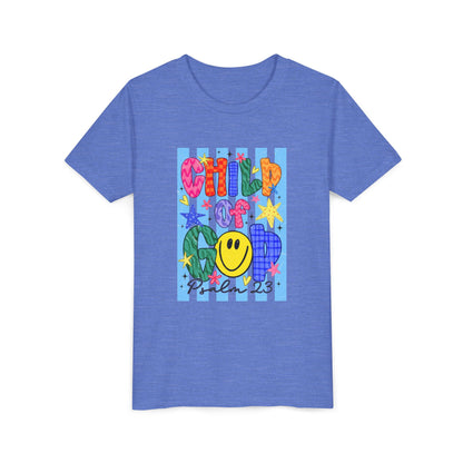 Child of God Youth T‑Shirt — Colorful Smiley Faith Tee
