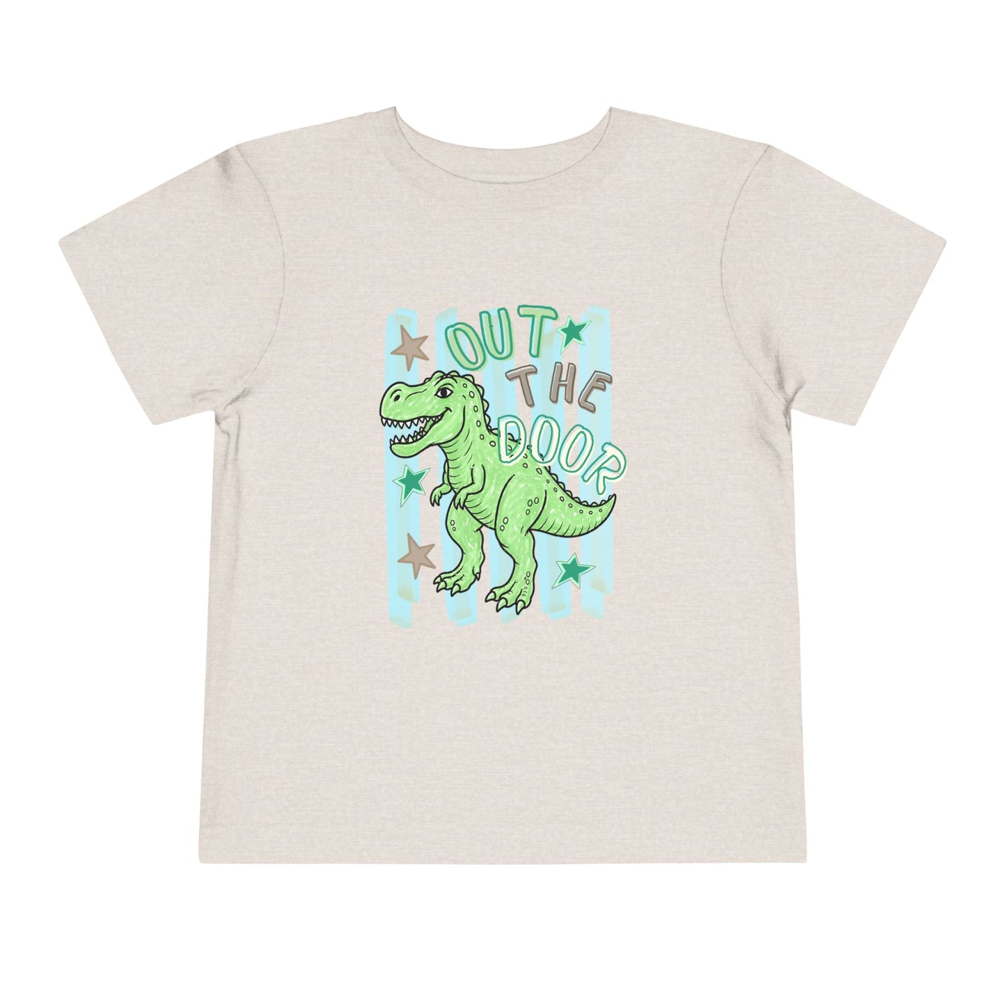 Toddler Tee - "Out the Door" Green Dino Graphic