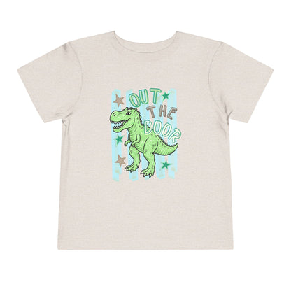 Toddler Tee - "Out the Door" Green Dino Graphic