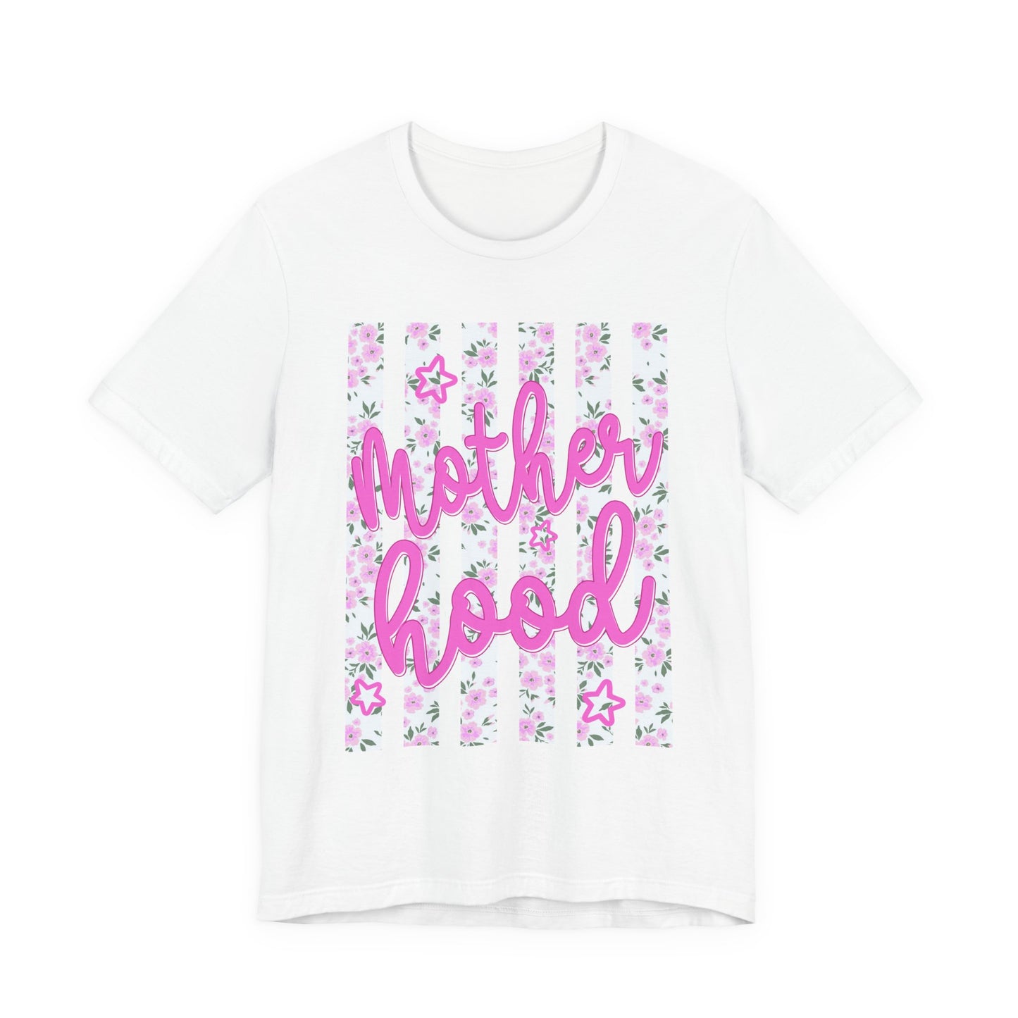 Motherhood Floral Tee — Pink Script Mom Shirt