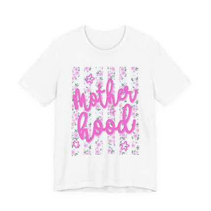 Motherhood Floral Tee — Pink Script Mom Shirt