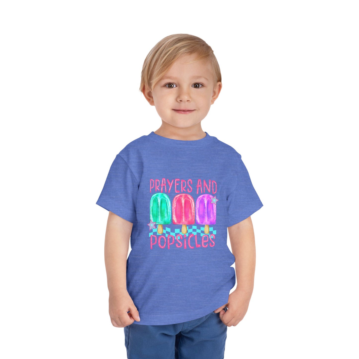 Toddler Tee — "Prayers and Popsicles" Watercolor Popsicle Faith Shirt