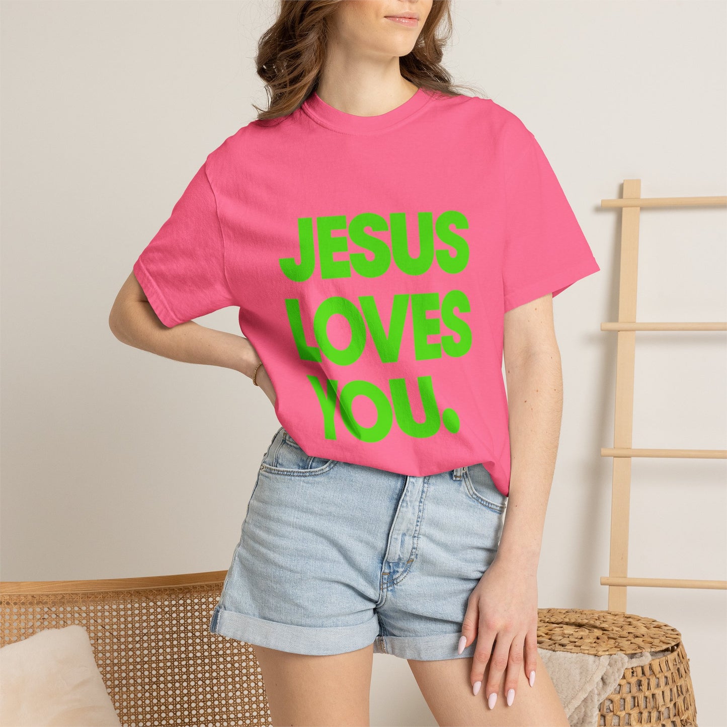 Jesus Loves You T-Shirt — Bold Neon Christian Faith Tee