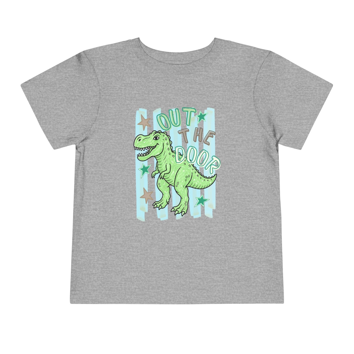 Toddler Tee - "Out the Door" Green Dino Graphic