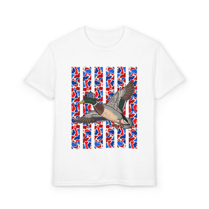 Youth T-Shirt — Red, White & Blue Flying Duck Graphic